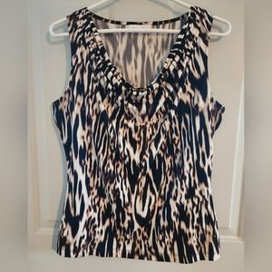 CK animal print sleeveless blouse